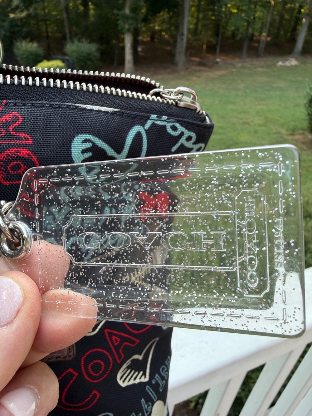 Coach Black Multi Poppy Heart-Print Shoulder Bag 3 poppy Tags EUC - Picture 7 of 17
